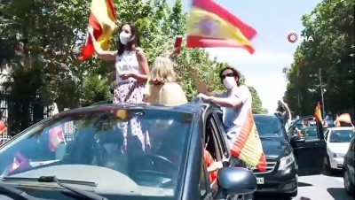 kamusal alan -  - İspanya’da korona kısıtlamalarına “araçlı” protesto Videosu