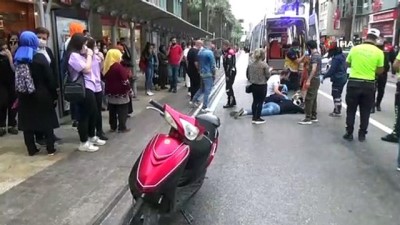 kadin surucu -  Köpekten korkan yabancı uyruklu kadın motosikletten düşerek yaralandı Videosu