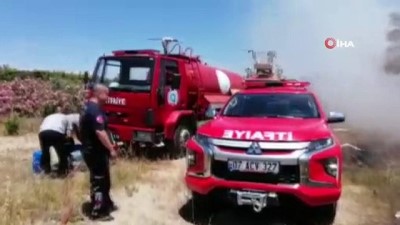 motorize ekip -  Oteller bölgesindeki yangın büyümeden söndürüldü Videosu