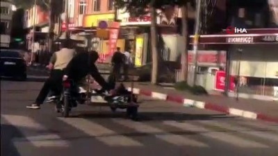 tors -  İstanbul'un göbeğinde pes dedirten yolculuk: Motosiklet üzerinde yatarak seyahat etti Videosu
