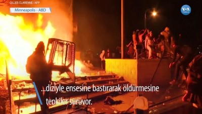 Minneapolis’te Öfkeli Protestocular Karakol Yaktı