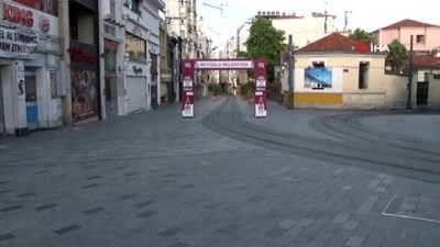 istiklal caddesi -  Kısıtlamanın sabahında İstanbul sessizliğe büründü Videosu