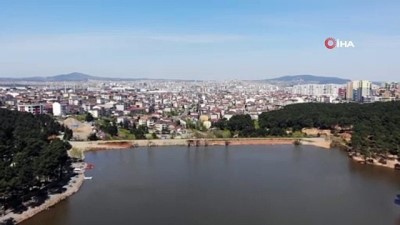  Aydos Ormanı’nın ‘saklı güzelliği’ olan göl havadan görüntülendi