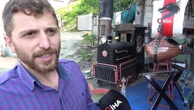 cizgi film -  Trabzon’da demirden maketler yapan usta koronavirüs için de miğfer yaptı Videosu