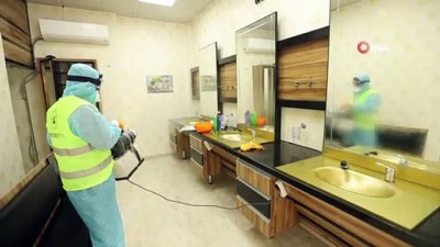  Berber ve kuaförler dezenfekte edildi
