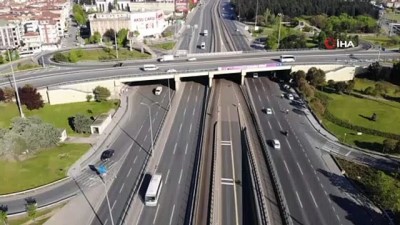 kirkoy -  Kısıtlama gününde boş kalan E-5 havadan drone ile görüntülendi Videosu