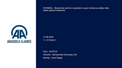 Beykoz'da caminin musluklarını çaldığı iddia edilen zanlı tutuklandı - İSTANBUL