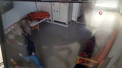  Su içmek için geldi, uyuyan görevlinin telefonu böyle çaldı