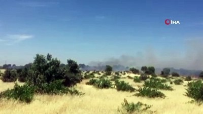 itfaiye araci -  Üzüm bağları ve meşe ağaçlarının bulunduğu ormanlık alanda yangın Videosu