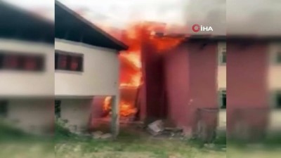  Cevizli köyünde korkutan yangın