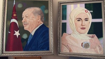 ressam -  Cumhurbaşkanı Erdoğan'a portresini armağan etmek istiyor Videosu