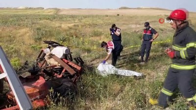 halas -  Otomobilin çarptığı traktör ikiye bölündü: 1 ölü, 3 yaralı Videosu