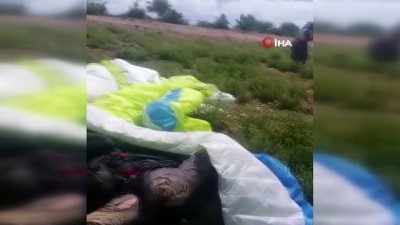 parasut kazasi -  Paraşütle eğitim uçuşu yapan astsubay yere çakılarak hayatını kaybetti Videosu