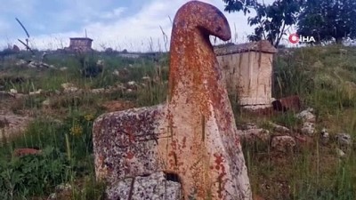  Asırlık mezarlara defineciler zarar verdi, köylüler sit alanı olmasını istedi