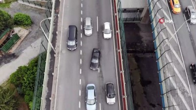  Haliç Köprüsü’nde hafriyat kamyonunda yangın çıktı