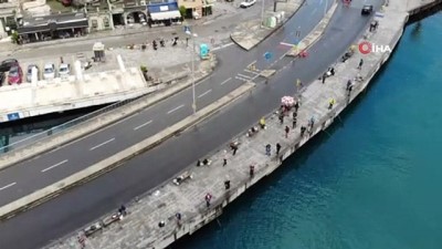 balik tutma -  Yasak kalktı, Bebek Sahili'ne balığa koştular Videosu