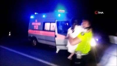  Kaza sonrası ağlayan küçük kıza polisten baba şefkati