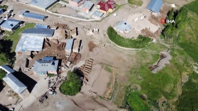  51 evin hasar gördüğü Elaçmaz Mahallesi görüntülendi