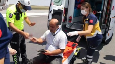  Yaralı sürücü, “Bende bir şey yok, hastaneye götürmeyin”