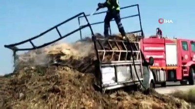 muslu -  Saman yüklü araç seyir halindeyken alev aldı Videosu