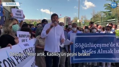 Kadıköylülerden Söğütlüçeşme İstasyonunda AVM Planına Protesto
