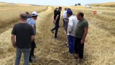  Silvan'da sosyal mesafeli arpa hasadı yapıldı