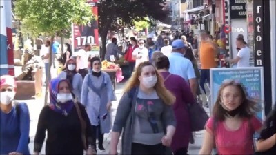  Yeni normal sonrasında Edirne’de caddeler doldu taştı