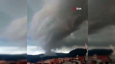  Bursa'da ilginç görüntü...Görenler hortum zannetti