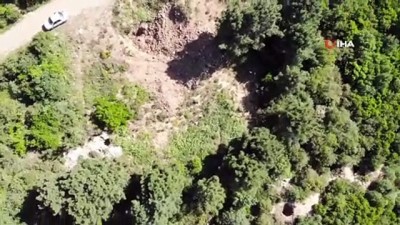  Maltepe’de define için ormanda kazılan çukur görüntülendi