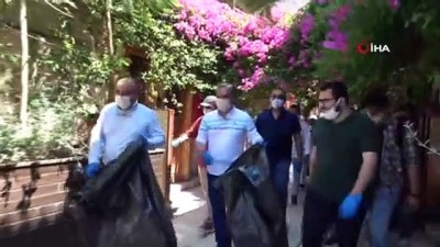 cevre temizligi -  Tarihi Kaleiçi'nde çöpler tek tek toplanıp sokaklar dezenfekte edildi Videosu