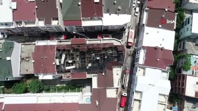 itfaiye araci -  Sitenin çatısı alev alev böyle yandı...Yangının boyutu söndürülünce ortaya çıktı Videosu