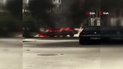 yangin tupu -  Sürücü otomobili çalıştırdığı an alev alev yandı Videosu