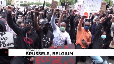 Brüksel'de George Floyd protestosu: Ikçılık karşıtı binlerce kişi sokağa döküldü