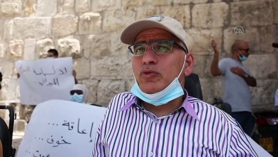 polis siddeti - Filistinli engelliler, otizmli gencin şehit edilmesini Kudüs'te protesto etti - KUDÜS Videosu