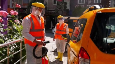 taksi duraklari -  Isparta’da esnaf için özel dezenfekte ekibi kuruldu Videosu
