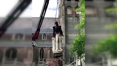  - Belçika'da sömürgeci Kral 2. Leopold'un yakılan heykeli kaldırıldı