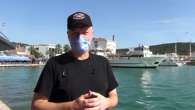 Denizde ayağına poşet takıldığı için uçamayan martı özgürlüğüne kavuşturuldu - BALIKESİR