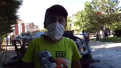 ambulans soforu -  Otomobildeki piknik tüpü bomba gibi patladı Videosu