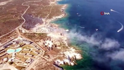 helikopter -  Ünlü tatil merkezi Alaçatı’daki yangın tatilcilere korku dolu anlar yaşattı Videosu