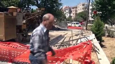  Metro inşaatı esnasında hasar gören işyeri tedbiren yıkıldı