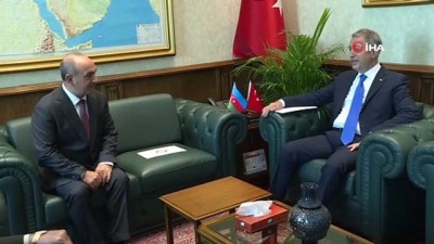  Bakan Akar, Azerbaycan Savunma Bakan Yardımcısı Tahirov ve Nahçıvan Özerk Cumhuriyeti Ordu Komutanı Mustafayev'i kabul etti