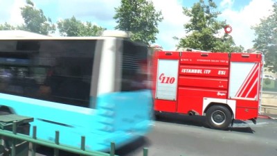 trafik yogunlugu -  Fatih Sultan Mehmet Köprüsü çıkışında araç yangını Videosu