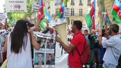 provokasyon -  - Azerbaycanlılardan Ermenistan'ın Paris Büyükelçiliği önünde protesto Videosu