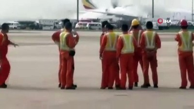 kargo ucagi -  - Çin’deki Havalimanı’nda Etiyopya uçağı alev alev yandı Videosu