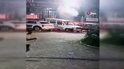 temizlik gorevlisi -  Hastane önündeki otomobil alevlere böyle teslim oldu Videosu