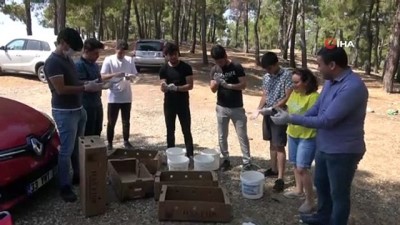  Sosyal medya aracılığıyla buluşan gençler ormandaki çöpleri temizledi