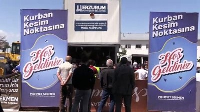 Kovid-19 tedbirleri altında kurbanlıklar kesildi - ERZURUM