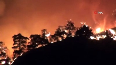  Manisa’da çıkan orman yangını kısmen kontrol altına alındı...Mahalleliler yangını çaresizlikle izledi