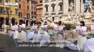 İtalya’da Düğün Yapamayan Gelinlerden Protesto