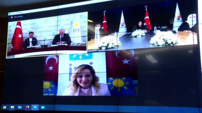 bayramlasma - Siyasi partiler videokonferans aracılığıyla bayramlaştı - AK Parti-İYİ Parti - ANKARA Videosu